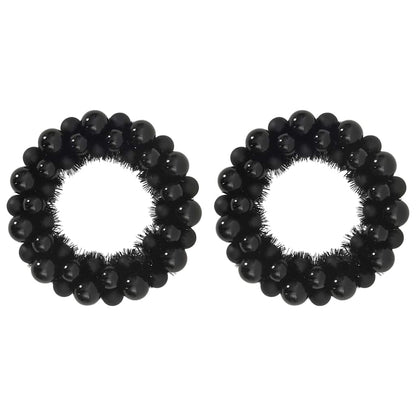 Corone di Palline di Natale 2 pcs Nero 33 x 33 x 7 cm | homemem39