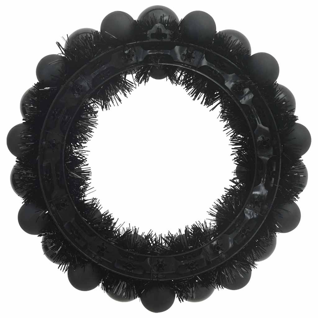 Corone di Palline di Natale 2 pcs Nero 33 x 33 x 7 cm | homemem39