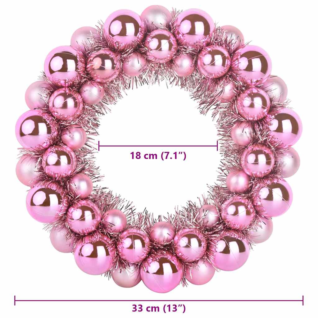 Corone di Palline di Natale 2 pcs Rosa 33 x 33 x 7 cm | homemem39