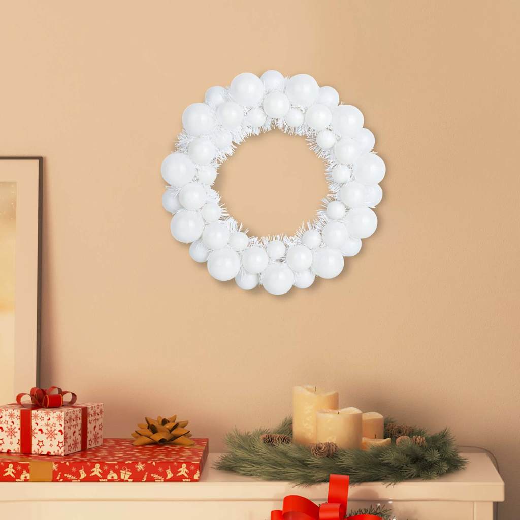 Corone di Palline di Natale 2 pcs Bianco 33 x 33 x 7 cm | homemem39