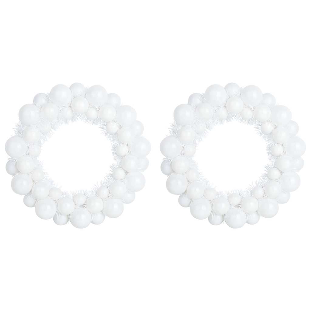 Corone di Palline di Natale 2 pcs Bianco 33 x 33 x 7 cm | homemem39