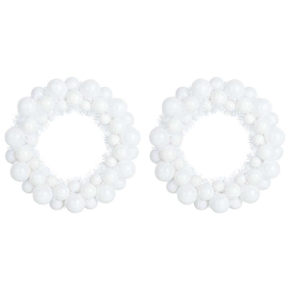 Corone di Palline di Natale 2 pcs Bianco 33 x 33 x 7 cm | homemem39