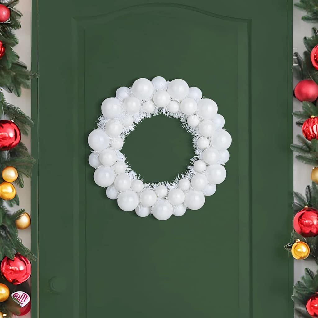 Corone di Palline di Natale 2 pcs Bianco 33 x 33 x 7 cm | homemem39