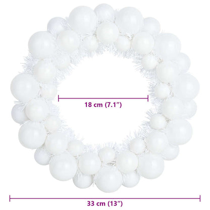 Corone di Palline di Natale 2 pcs Bianco 33 x 33 x 7 cm | homemem39