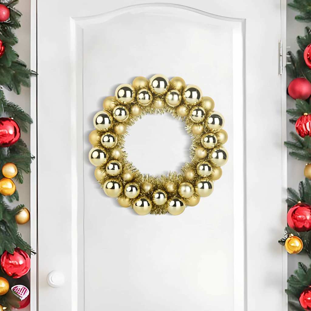Corone di Palline di Natale 2 pcs Oro 33 x 33 x 7 cm | homemem39