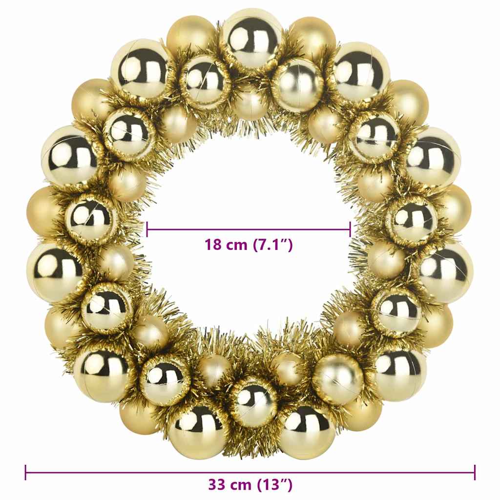 Corone di Palline di Natale 2 pcs Oro 33 x 33 x 7 cm | homemem39