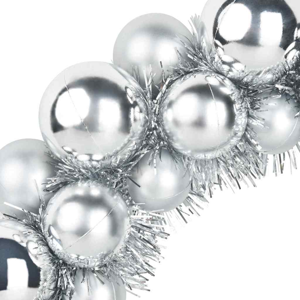 Corone di Palline di Natale 2 pcs Argento 33 x 33 x 7 cm | homemem39