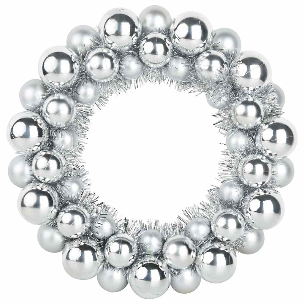 Corone di Palline di Natale 2 pcs Argento 33 x 33 x 7 cm | homemem39