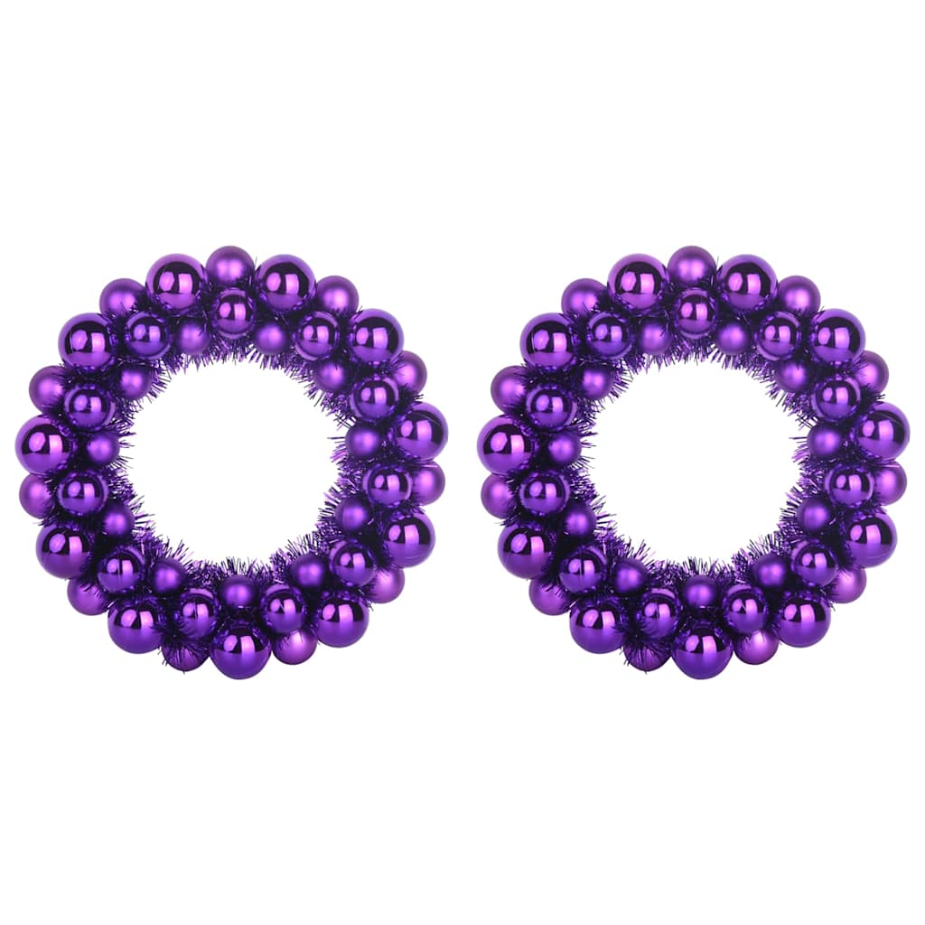 Corone di Palline di Natale 2 pcs Lillà 33 x 33 x 7 cm | homemem39