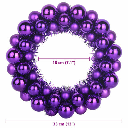 Corone di Palline di Natale 2 pcs Lillà 33 x 33 x 7 cm | homemem39
