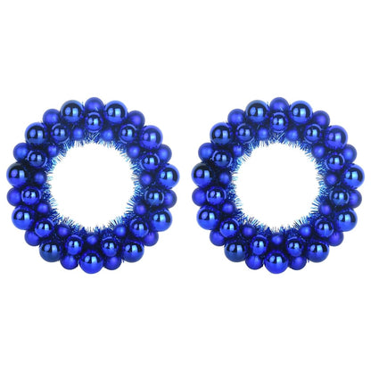 Corone di Palline di Natale 2 pcs Blu 33 x 33 x 7 cm | homemem39