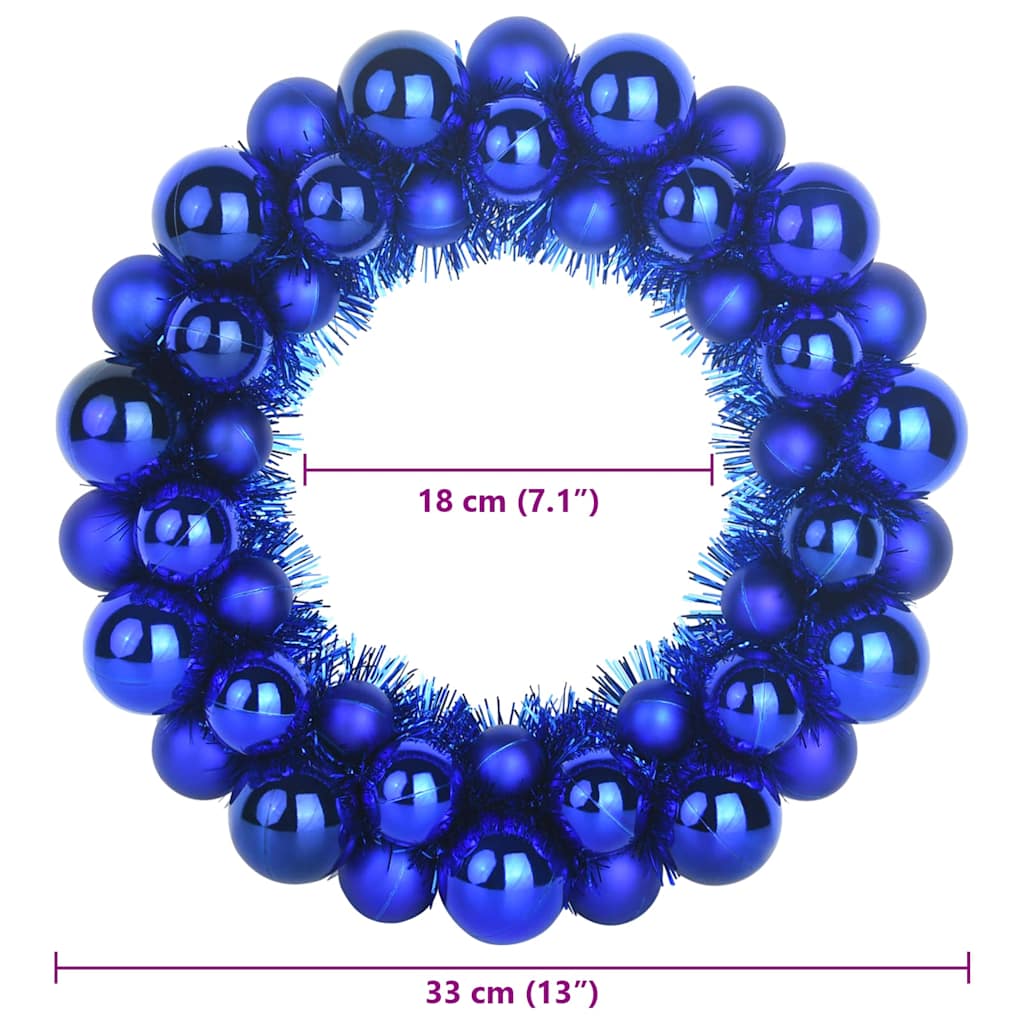 Corone di Palline di Natale 2 pcs Blu 33 x 33 x 7 cm | homemem39