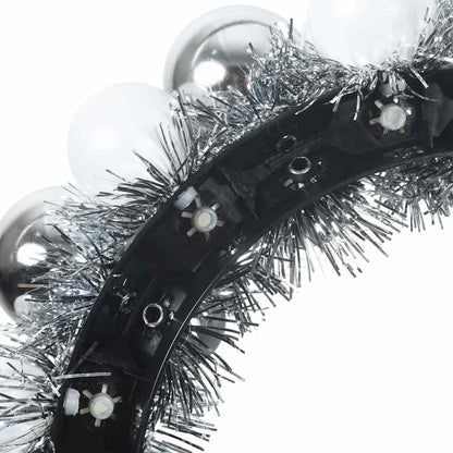 Corone di Palline di Natale 2 pcs Bianco e Argento | homemem39