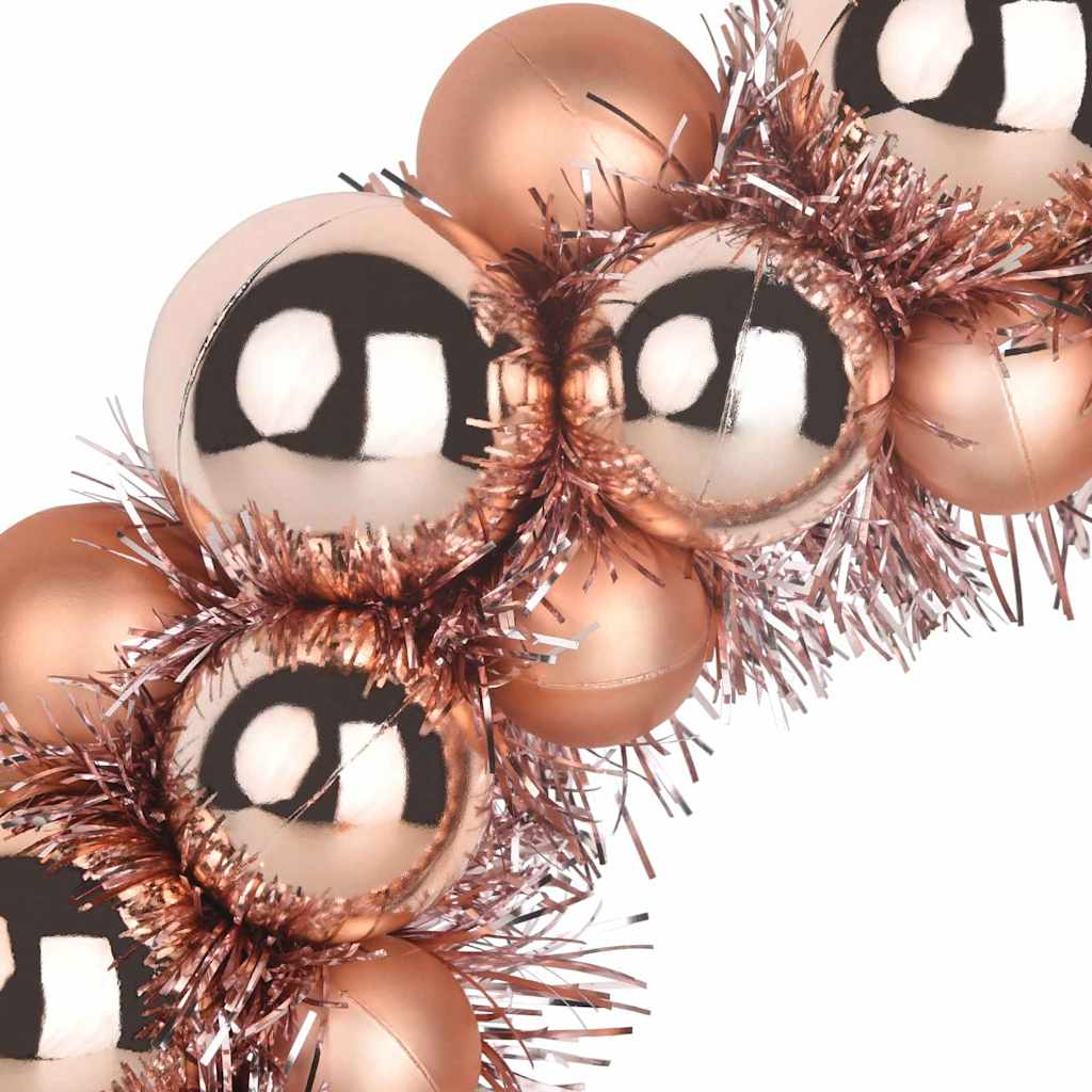 Corone di Palline di Natale 2 pcs Oro rosa 33 x 33 x 7 cm | homemem39