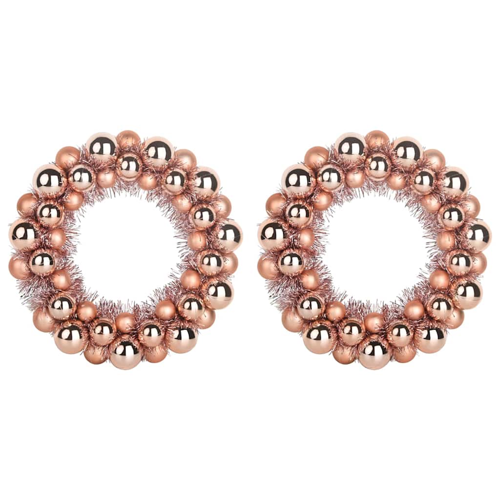 Corone di Palline di Natale 2 pcs Oro rosa 33 x 33 x 7 cm | homemem39