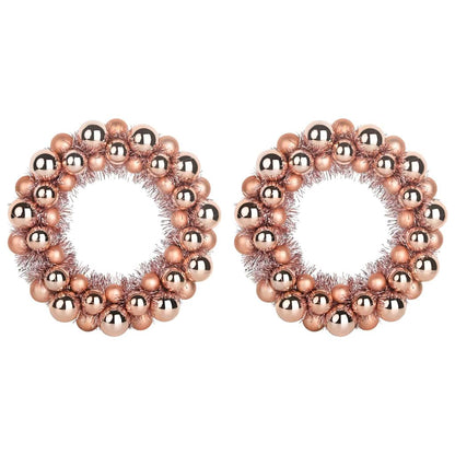 Corone di Palline di Natale 2 pcs Oro rosa 33 x 33 x 7 cm | homemem39