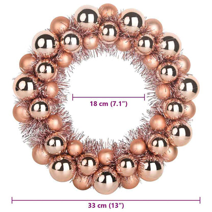 Corone di Palline di Natale 2 pcs Oro rosa 33 x 33 x 7 cm | homemem39
