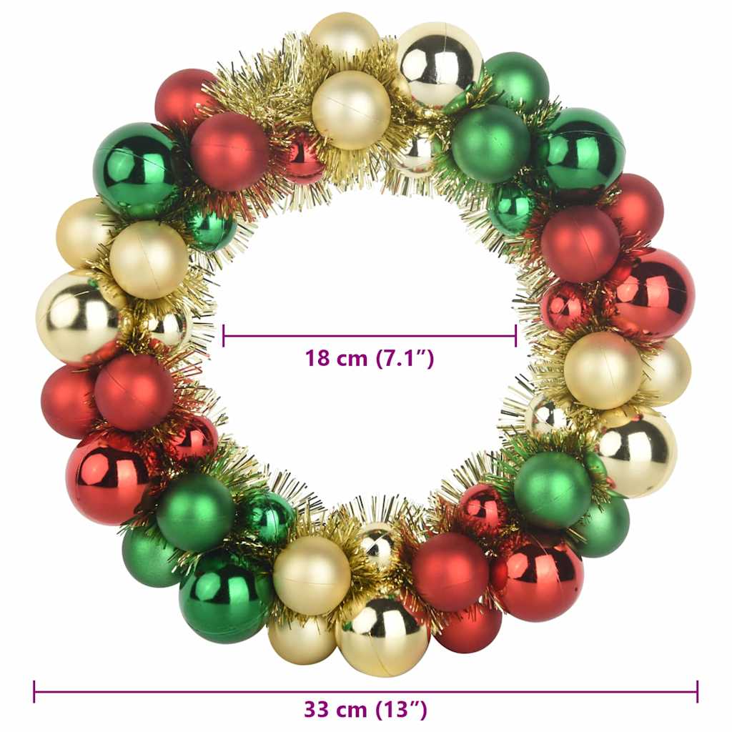 Corone di Palline di Natale 2 pcs Multicolore 33 x 33 x 7 cm | homemem39