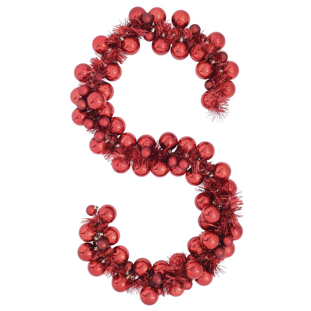 Ghirlanda di Palline di Natale Rosso 186 cm Polistirolo | homemem39