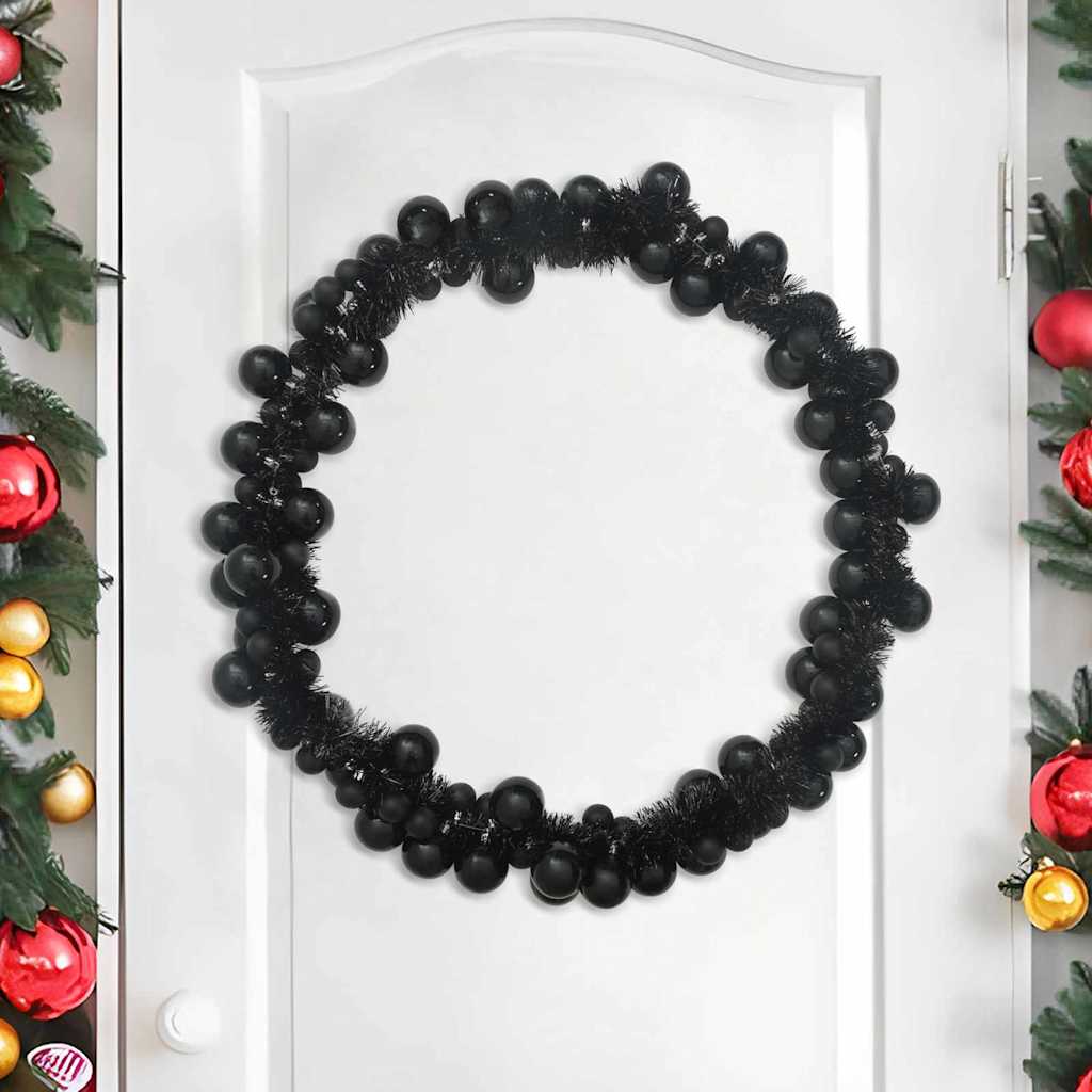 Ghirlanda di Palline di Natale Nero 186 cm Polistirolo | homemem39