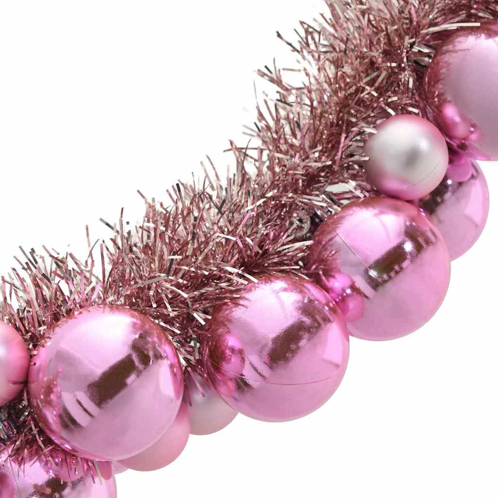 Ghirlanda di Palline di Natale Rosa 186 cm Polistirolo | homemem39