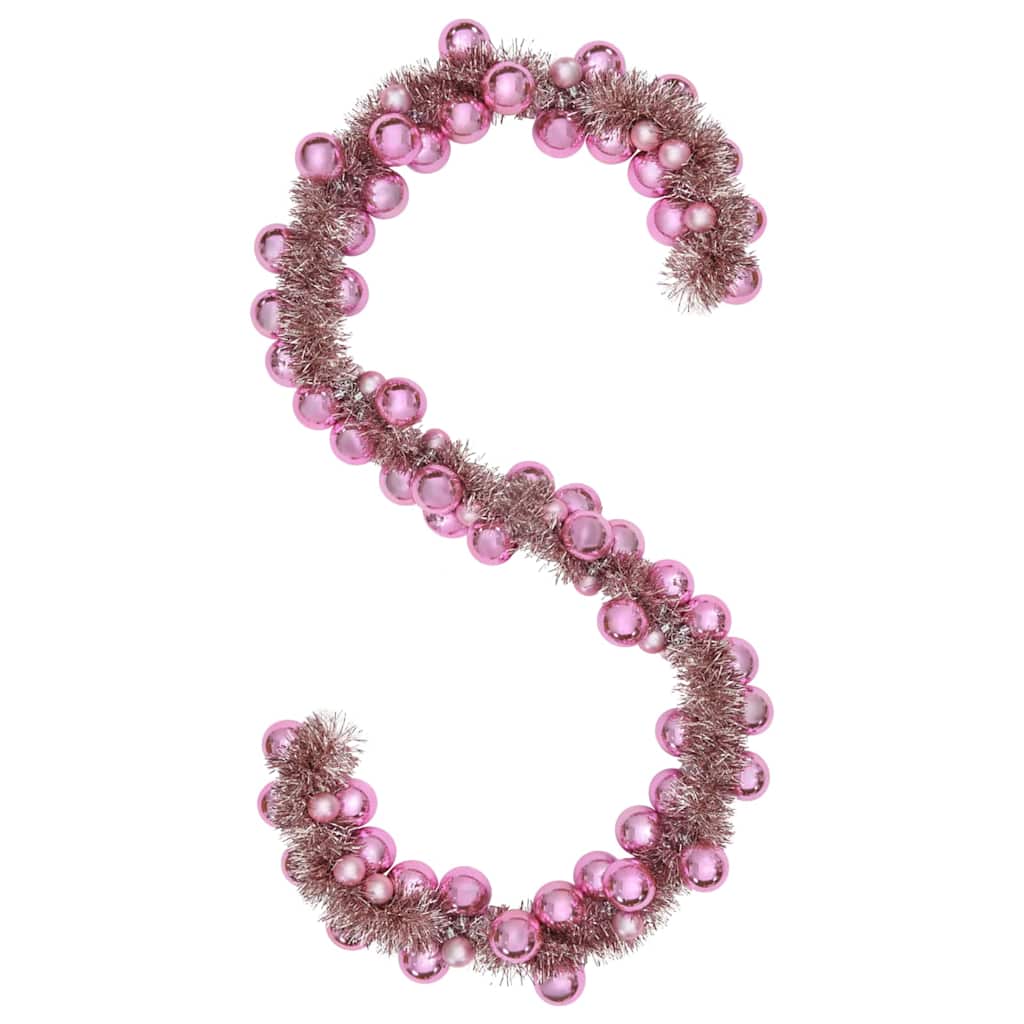 Ghirlanda di Palline di Natale Rosa 186 cm Polistirolo | homemem39