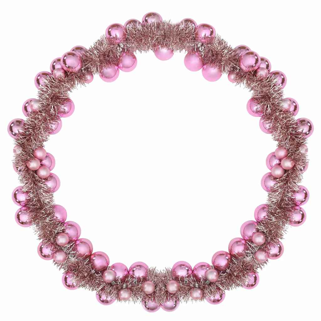 Ghirlanda di Palline di Natale Rosa 186 cm Polistirolo | homemem39