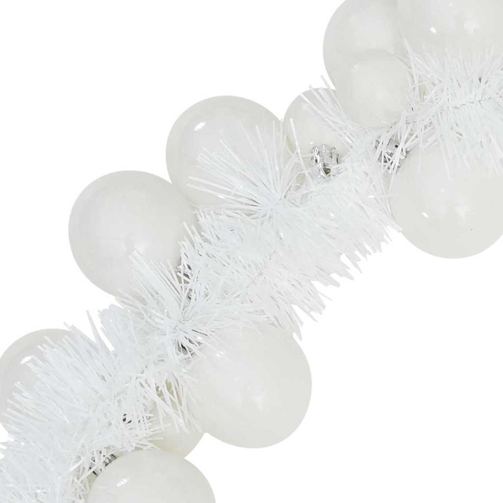 Ghirlanda di Palline di Natale Bianco 186 cm Polistirolo | homemem39