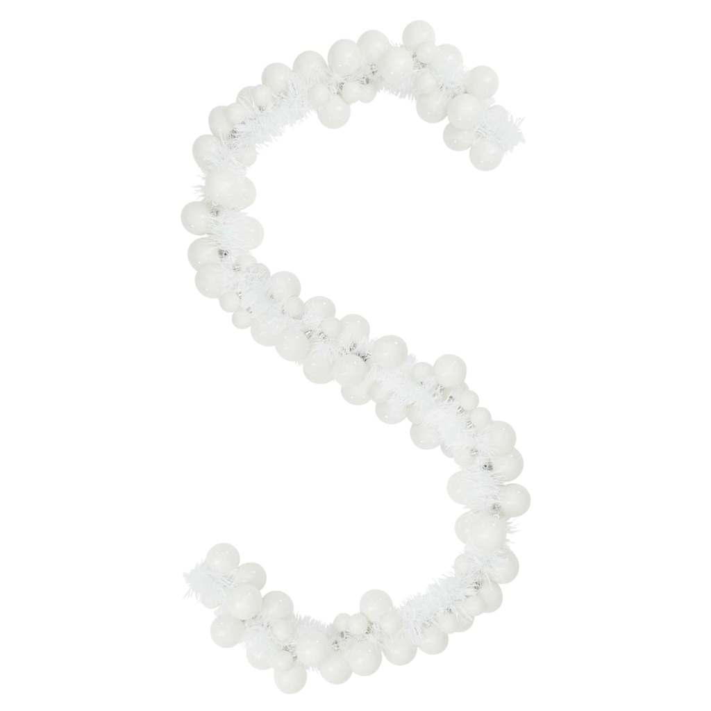 Ghirlanda di Palline di Natale Bianco 186 cm Polistirolo