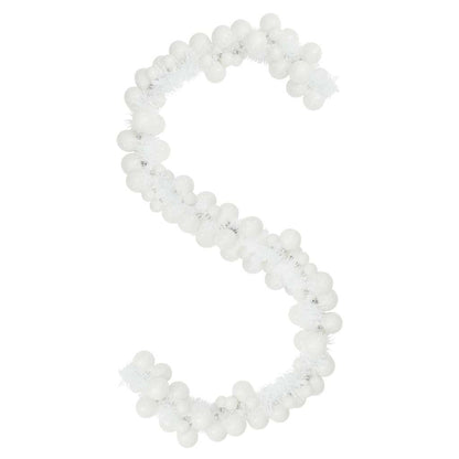 Ghirlanda di Palline di Natale Bianco 186 cm Polistirolo