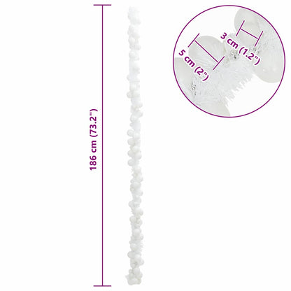 Ghirlanda di Palline di Natale Bianco 186 cm Polistirolo | homemem39