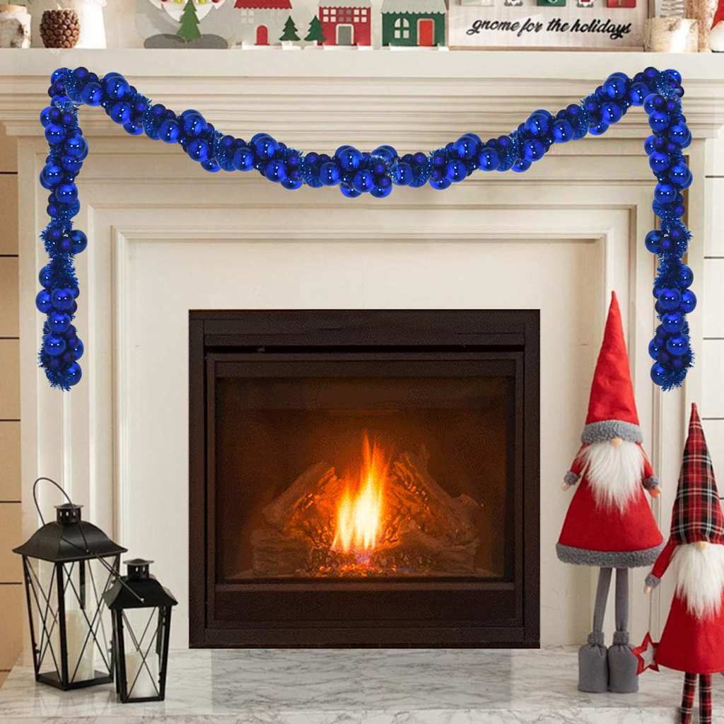 Ghirlanda di Palline di Natale Blu 186 cm Polistirolo | homemem39