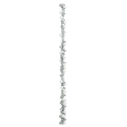 Ghirlanda di Palline di Natale Bianco e Argento 186 cm | homemem39