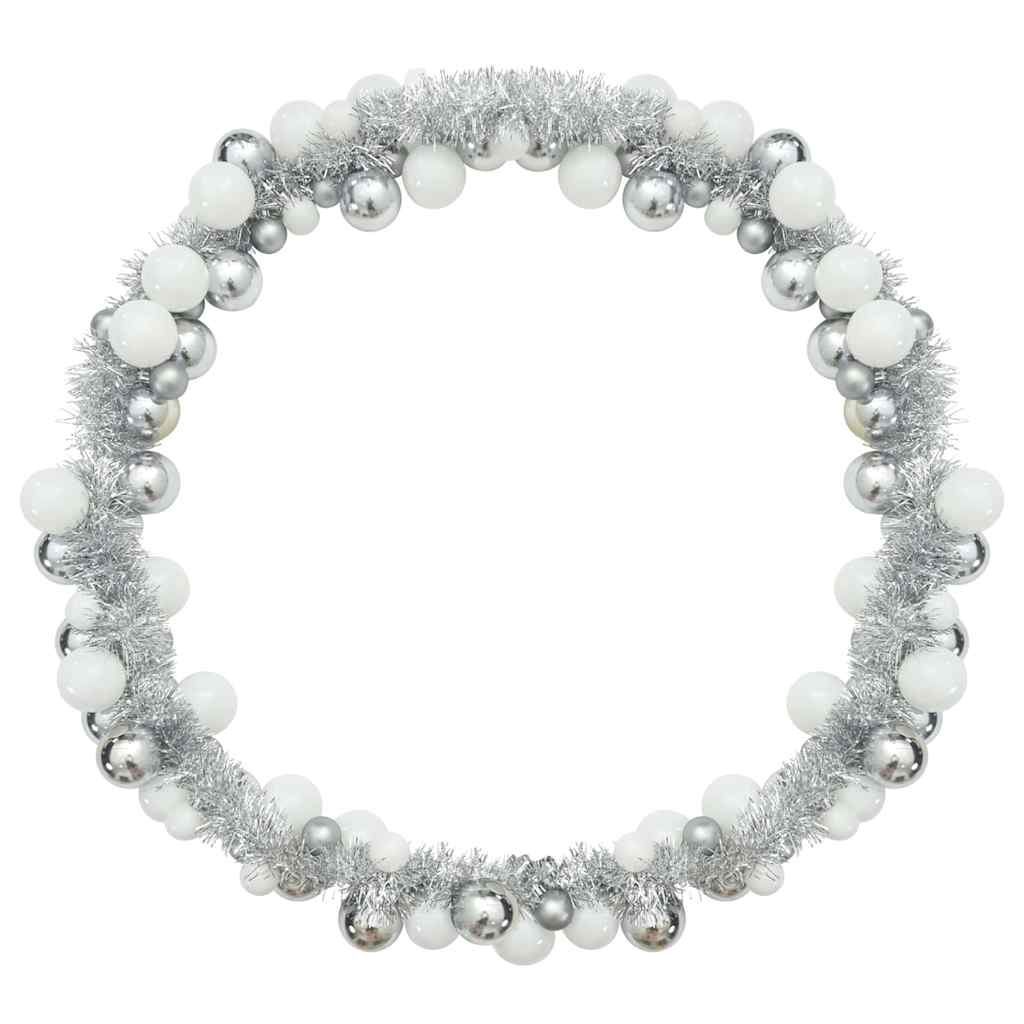 Ghirlanda di Palline di Natale Bianco e Argento 186 cm | homemem39