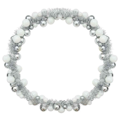 Ghirlanda di Palline di Natale Bianco e Argento 186 cm | homemem39