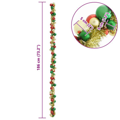 Ghirlanda di Palline di Natale Multicolore 186 cm Polistirolo | homemem39