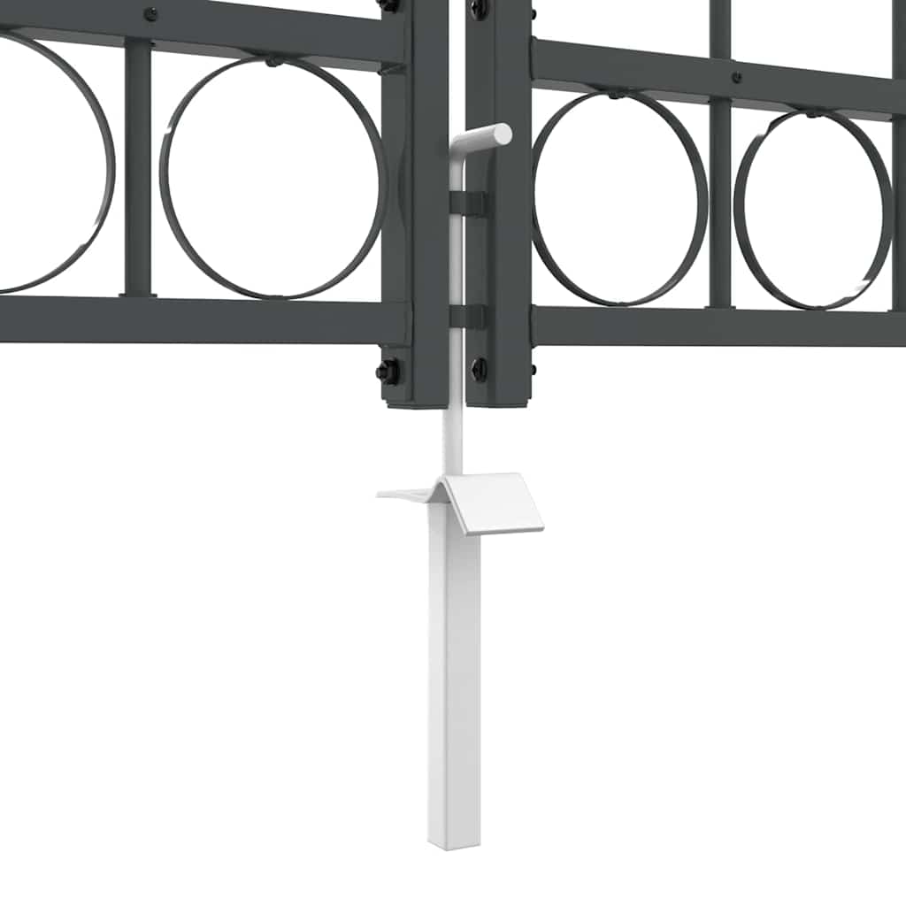 Cancello da Giardino con Parte Superiore Arcuata Grigio