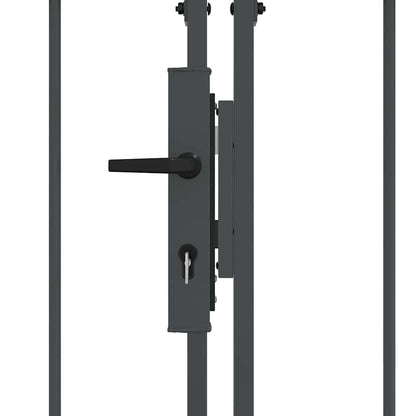 Cancello da Giardino con Parte Superiore Arcuata Grigio