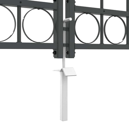 Cancello da Giardino con Parte Superiore Arcuata Grigio