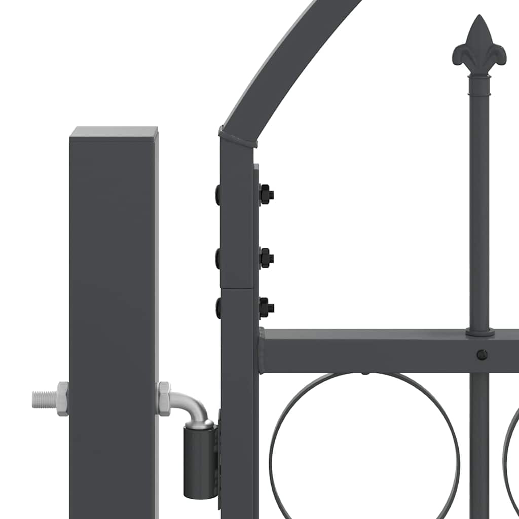 Cancello da Giardino con Parte Superiore Arcuata Assen Grigio | homemem39
