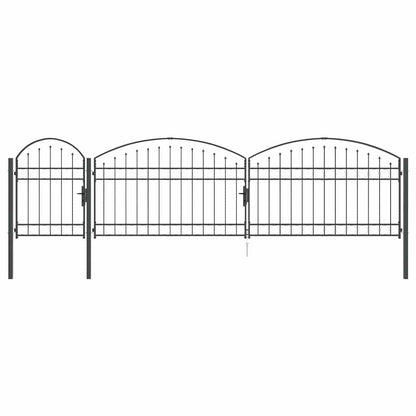Cancello da Giardino con Parte Superiore Arcuata Assen Grigio | homemem39