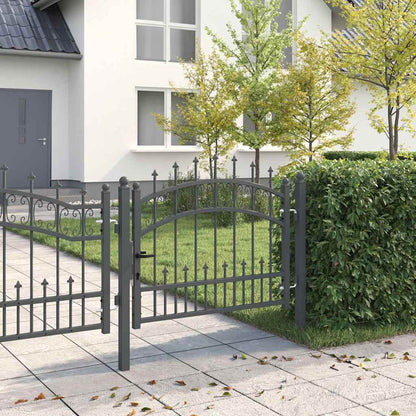 Cancello con Punta a Lancia KAMPEN 103 x 75 cm Acciaio Grigio | homemem39