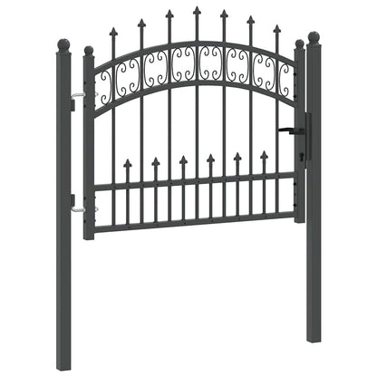 Cancello con Punta a Lancia KAMPEN 103 x 75 cm Acciaio Grigio | homemem39