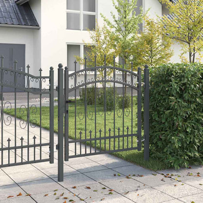 Cancello con Punta a Lancia KAMPEN 103 x 100 cm Acciaio Grigio | homemem39
