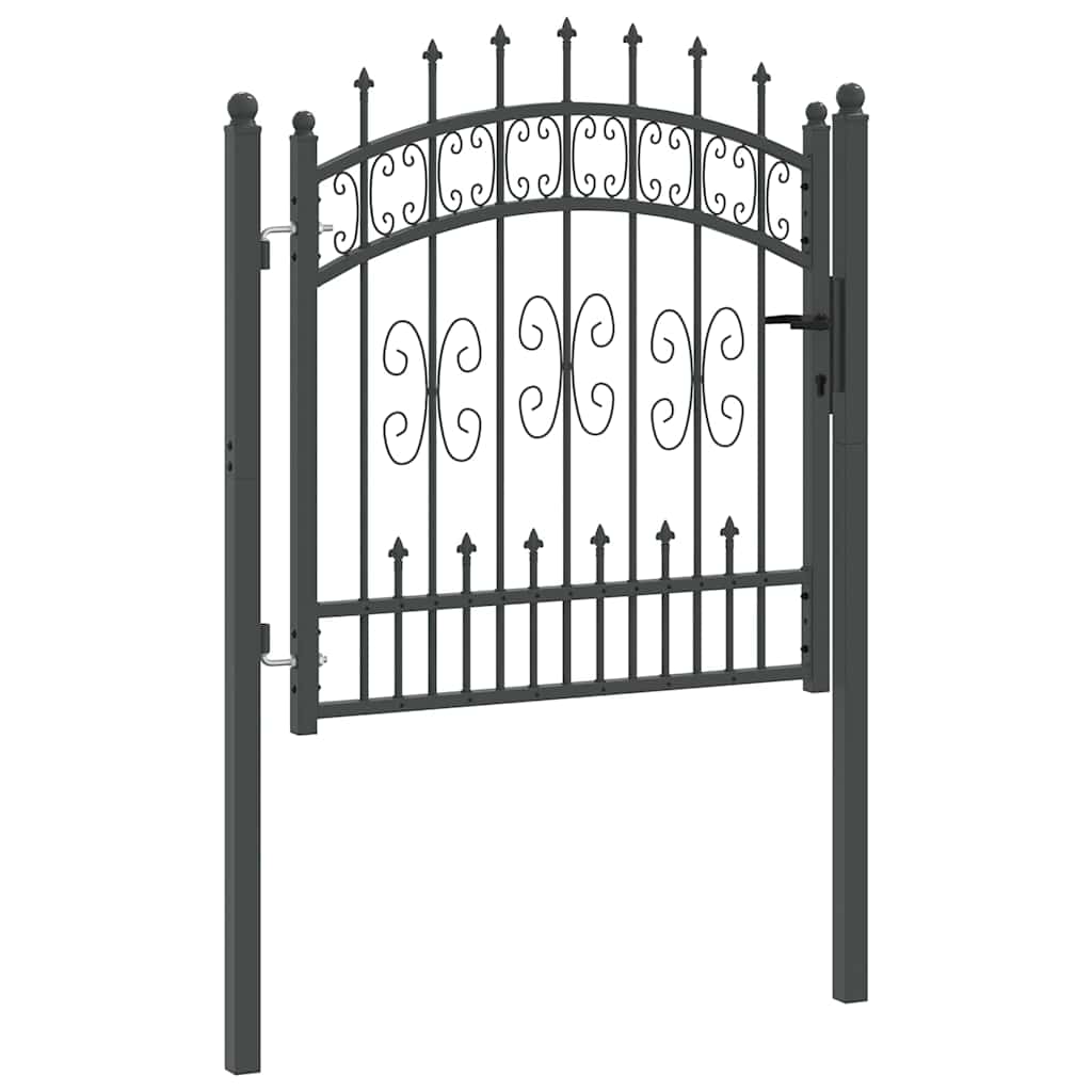 Cancello con Punta a Lancia KAMPEN 103 x 100 cm Acciaio Grigio | homemem39