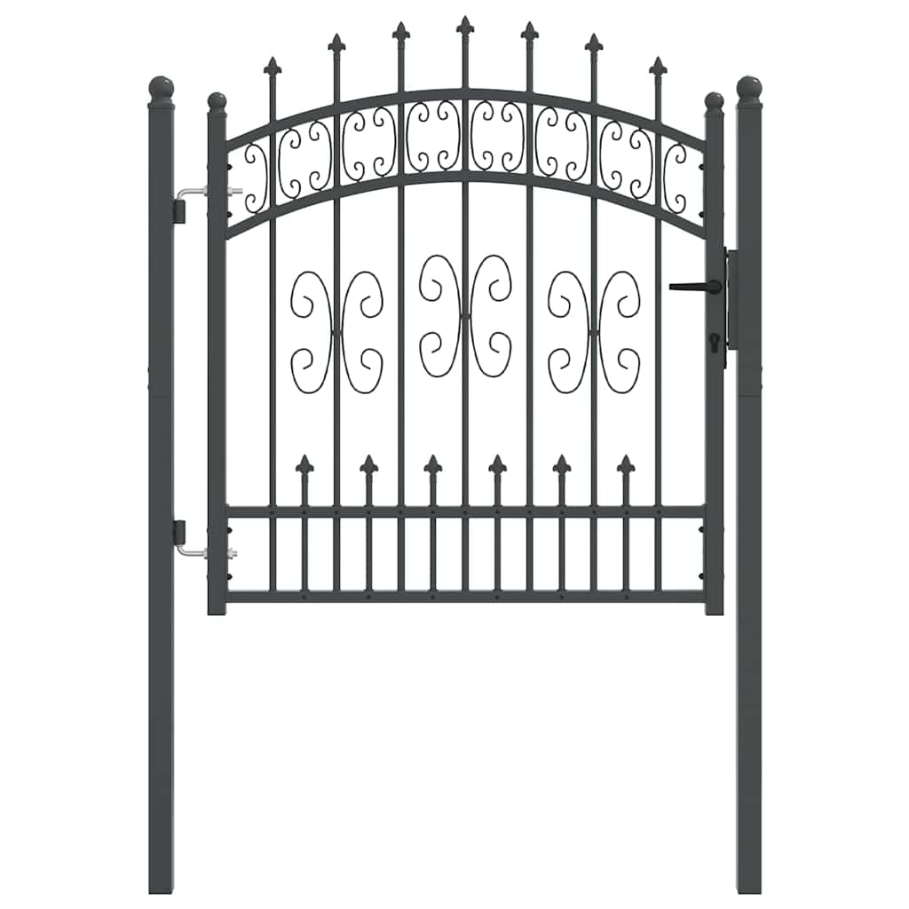 Cancello con Punta a Lancia KAMPEN 103 x 100 cm Acciaio Grigio | homemem39