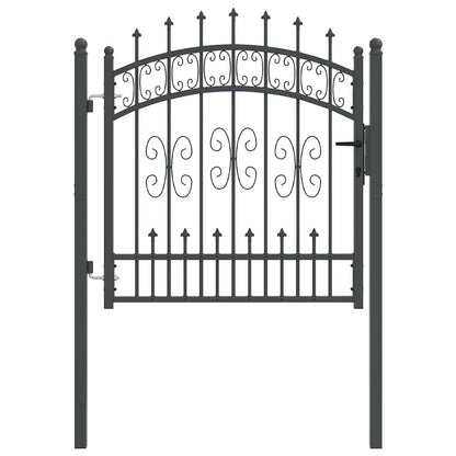 Cancello con Punta a Lancia KAMPEN 103 x 100 cm Acciaio Grigio | homemem39