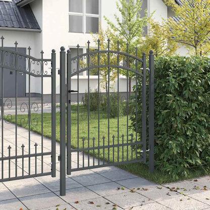 Cancello con Punta a Lancia KAMPEN 103 x 175 cm Acciaio Grigio | homemem39
