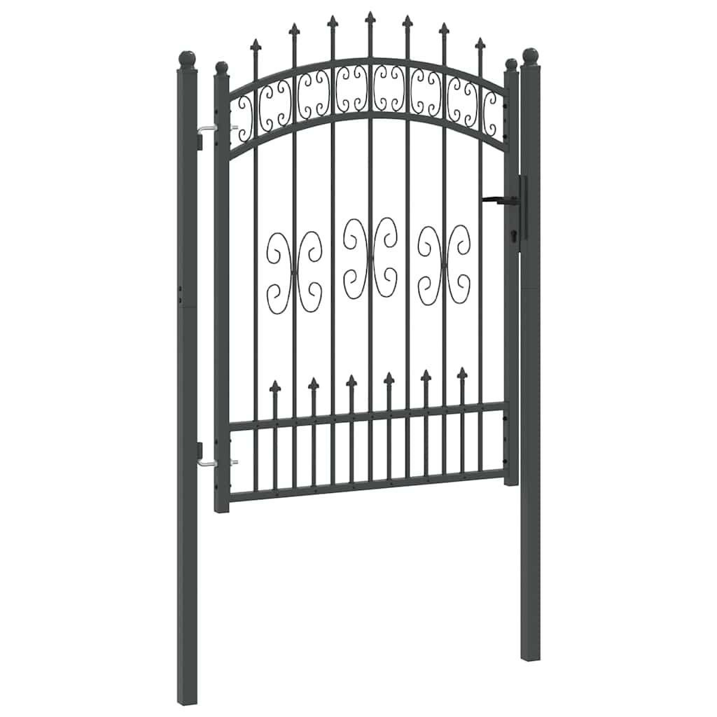 Cancello con Punta a Lancia KAMPEN 103 x 175 cm Acciaio Grigio | homemem39