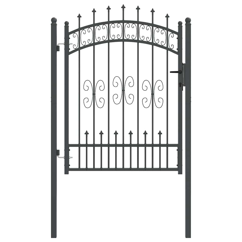 Cancello con Punta a Lancia KAMPEN 103 x 175 cm Acciaio Grigio | homemem39